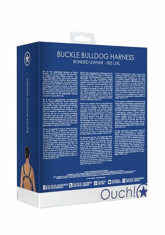 Leren Bulldog Harnas met Gespen - L/XL L/XL