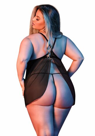 Babydoll met Open Rug en G-String Set - M L/X