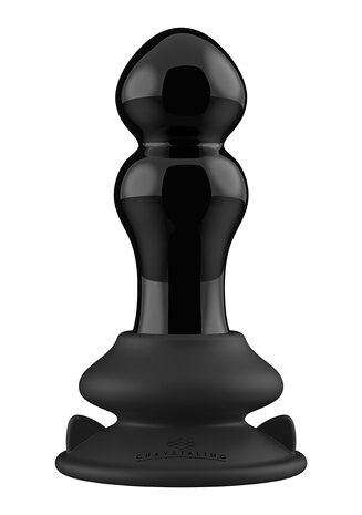 Rimly - Glazen Butt Plug met Vibratie en Ribbels