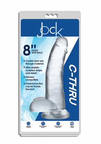 Doorzichtige Dildo met Ballen - 20,5 cm