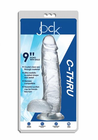 Doorzichtige Dildo met Ballen - 23 cm