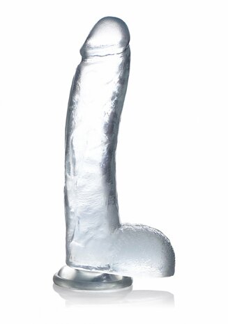 Doorzichtige Dildo met Ballen - 25,5 cm