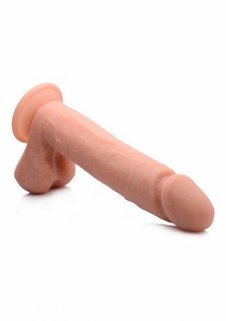 Vibrerende Afstandsbedienbare Siliconen Dildo met Ballen - 25,5 cm