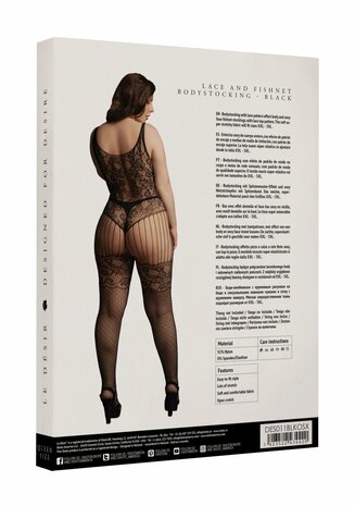 Bodystocking met Kant en Visnet - Plus Size OSX