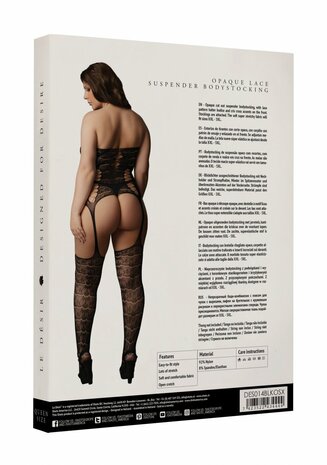 Bodystocking met Kanten Jarretel - Plus Size OSX