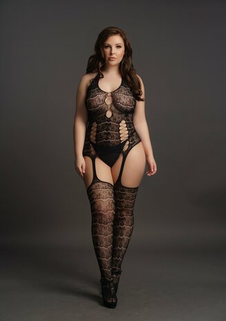 Bodystocking met Kanten Jarretel - Plus Size OSX