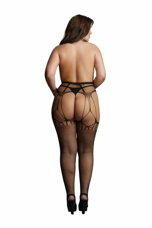 Jarretel Panty met Scheuren - Plus Size OSX