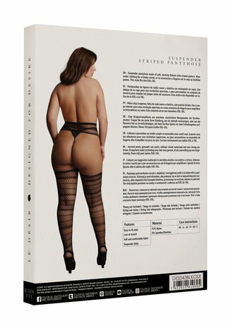 Jarretel Panty Gestreept - Plus Size OSX