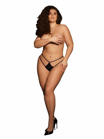 Ami - String met Verstelbare Schuivers en Gouden Details - Plus Size OSX