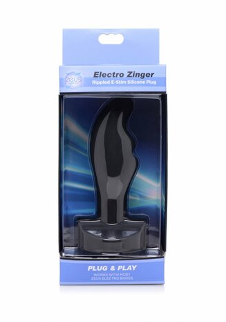 Electro Zinger - Geribbelde E-Stim Siliconen Plug