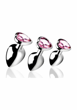 Pink Heart - Butt Plug Set - 3 Stuks