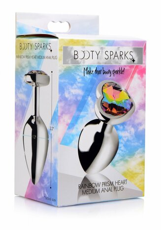 Rainbow Prism - Heart Butt Plug - Medium