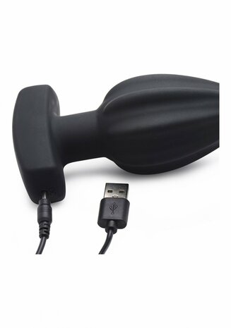 Ribbed Vibrating Anal Plug with Remote Control