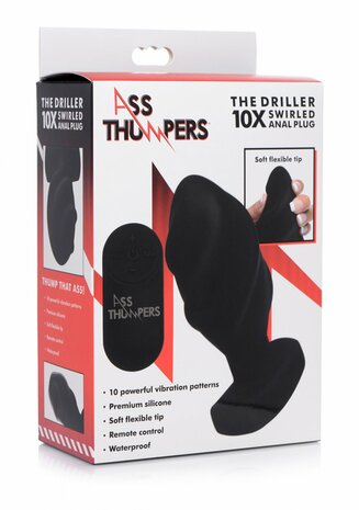 Swirled Vibrating Butt Plug with Remote Control