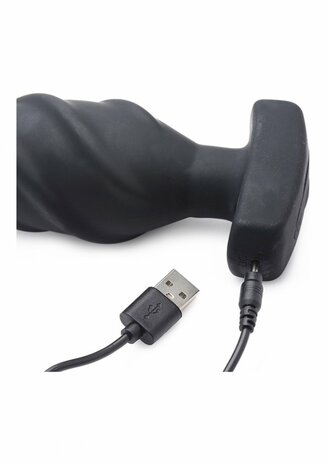 Swirled Vibrating Butt Plug with Remote Control