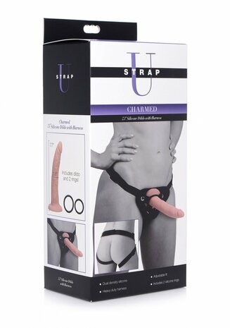Charmed - Silicone Dildo with Harness - 7.5" / 19 cm
