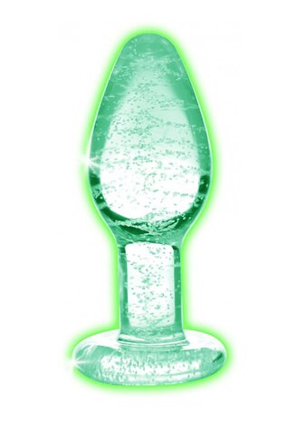 Glow-In-The-Dark - Glass Butt Plug - Small