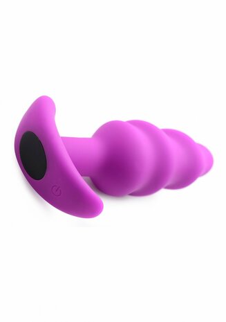Vibrating Silicone Swirl Butt Plug with Remote Control