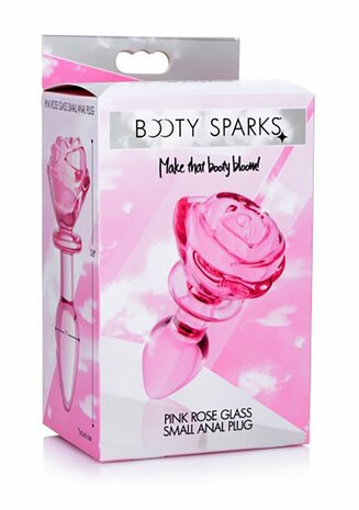 Pink Rose - Glass Butt Plug - Small