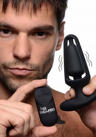 Hollow Anal Plug with Remote Control and 7 Speeds
