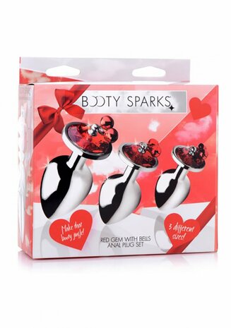 Red Gem - Butt Plug Set with Bells