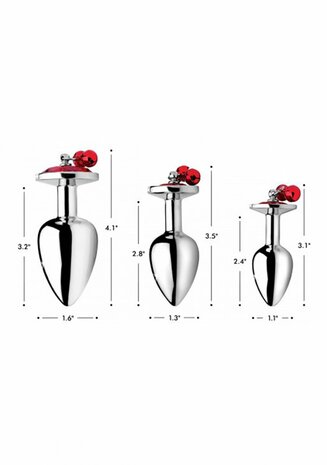 Red Gem - Butt Plug Set with Bells