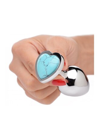 Turquoise Heart - Butt Plug - Medium