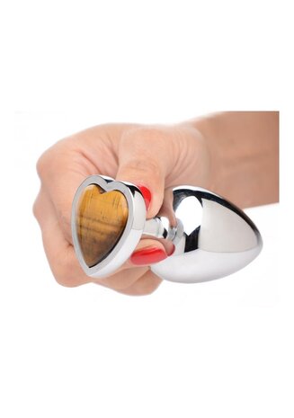 Tiger Eye Heart - Butt Plug - Large