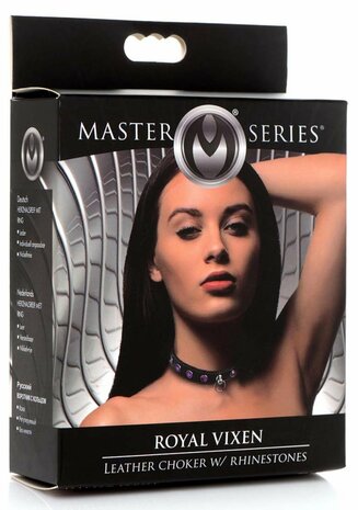 Royal Vixen - Leren Halsband met Strass