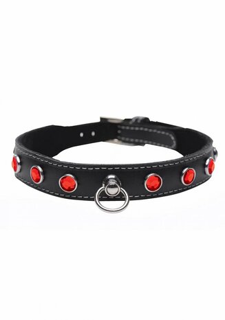 Fierce Vixen - Leren Halsband met Strass