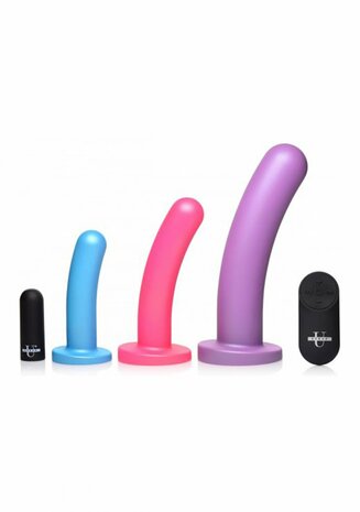 Triple Peg - Vibrerende Siliconen Dildo Set met Afstandsbediening