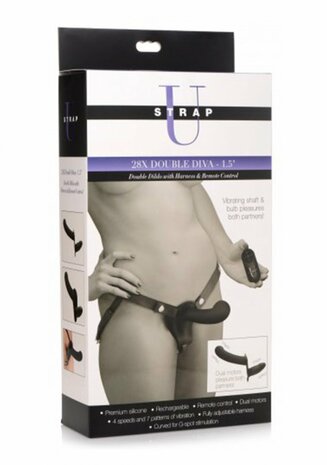 Double Diva - Dubbele Dildo met Harnas en Afstandsbediening