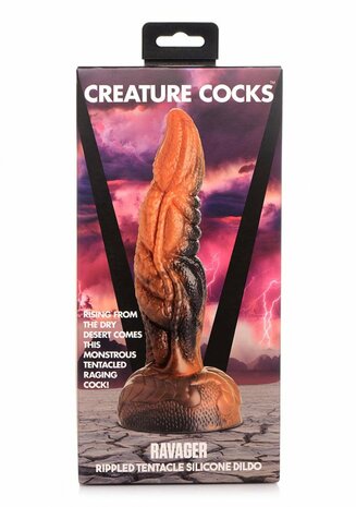 Ravager - Gegolfde Tentakel Siliconen Dildo