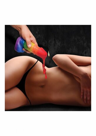 Pride Pecker - Regenboog Drip Kaars