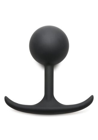 Comfort Plugs Silicone Weighted Round Plug 4.4" - Black