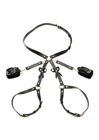 Bondage Harness with Bows - XL/2XL - Black