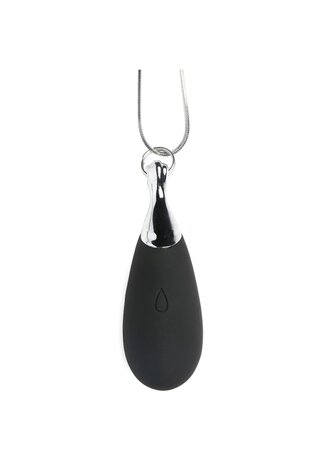 Vibrating Silicone Teardrop Necklace - Black