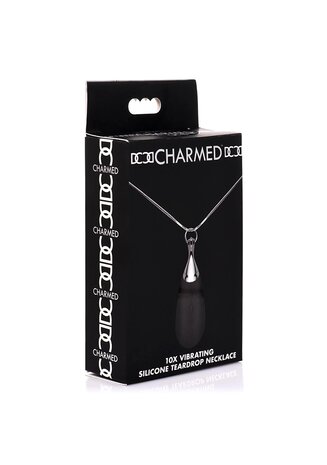 Vibrating Silicone Teardrop Necklace - Black