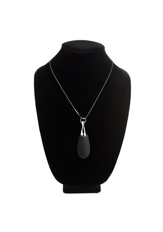 Vibrating Silicone Teardrop Necklace - Black