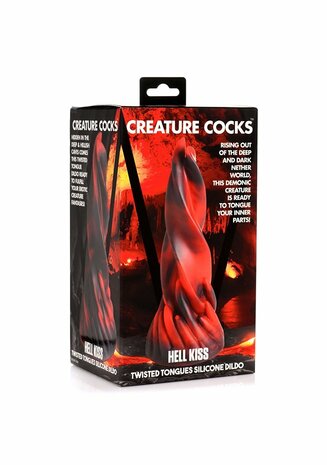Hell Kiss Twisted Tongues Silicone Dildo - Red