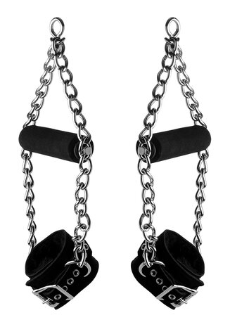Fur Lined Nubuck Leather Suspension Cuffs with Grip