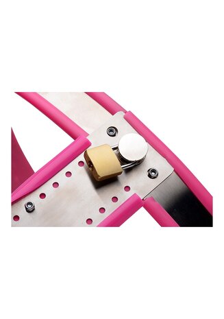 Stainless Steel Adjustable Female Chastity Belt - Pink