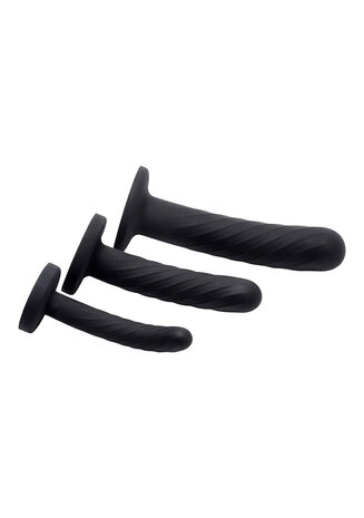 Strap-on Silicone 3 piece set - Black