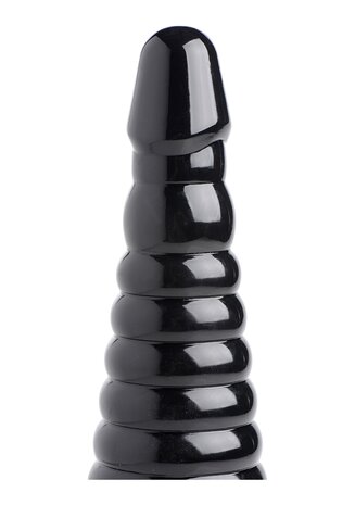 Giant Ribbed Anal Cone - Black
