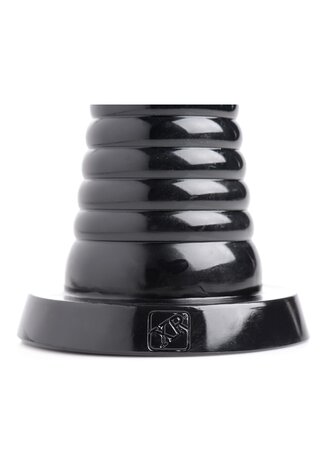 Giant Ribbed Anal Cone - Black