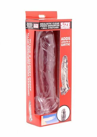 Realistische Doorzichtige Penis Sleeve en Balstretcher