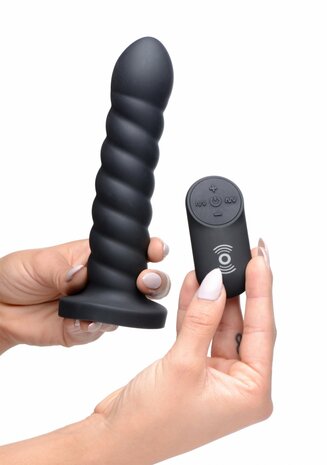 Soepele Swirl - Siliconen Dildo met Afstandsbediening