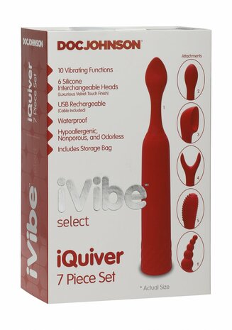 iQuiver - Kleine Vibrator met 6 Verwisselbare Opzetstukken