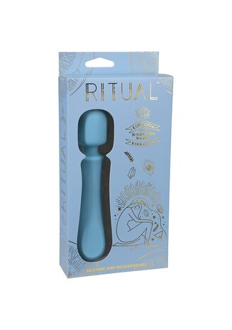 Euphoria - Rechargeable Silicone Wand Vibe - Blue