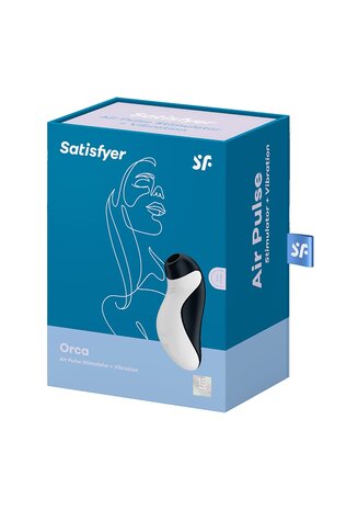 Orca Double Air Pulse Vibrator - Black/White